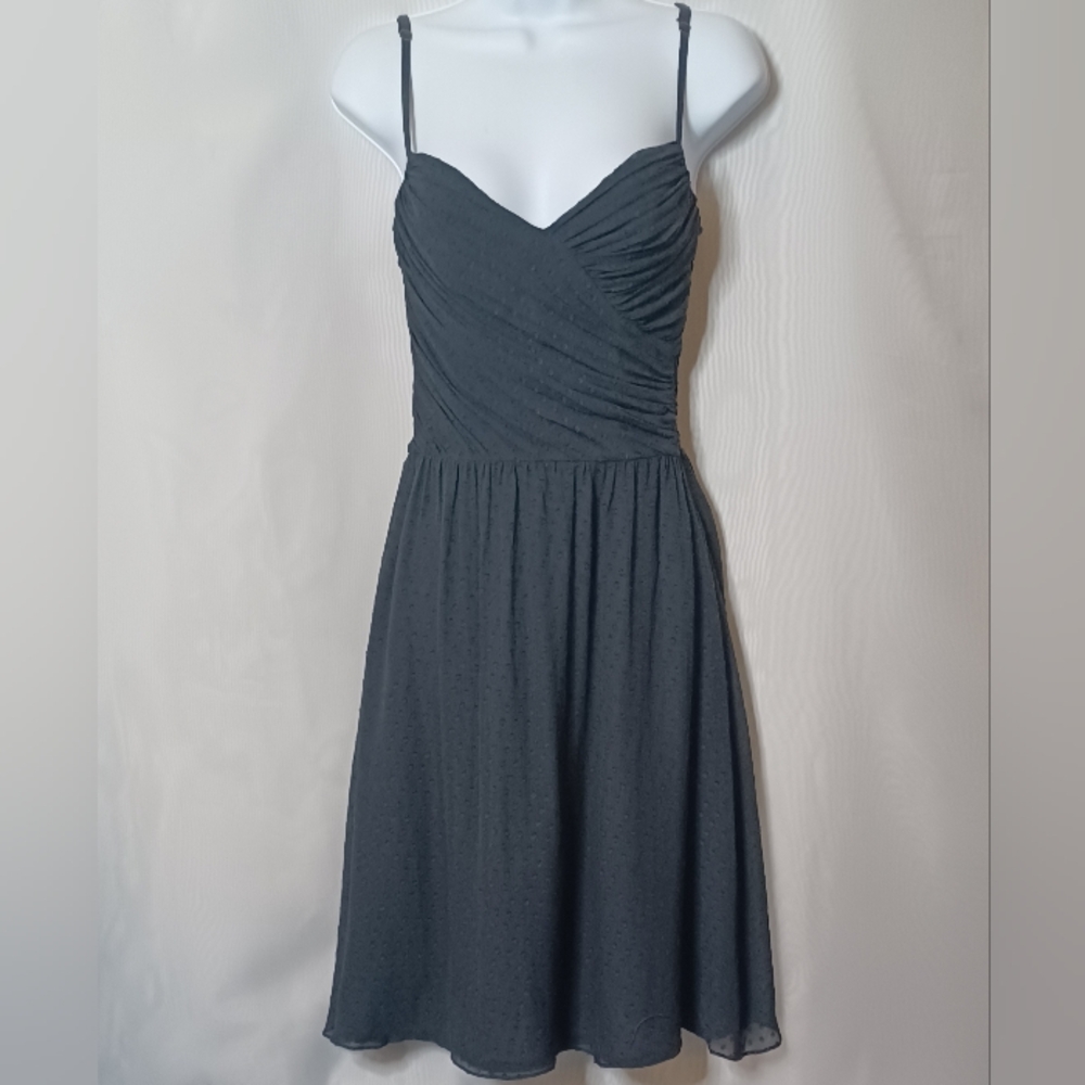 Veronika Maine Women's Black Silk Strap Cocktail Midi Dress. Size 6